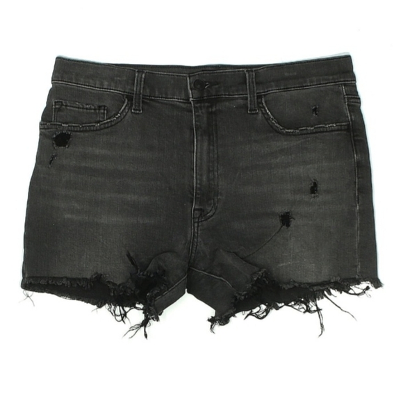 HUDSON Distressed Black Denim Shorts - Picture 1 of 5